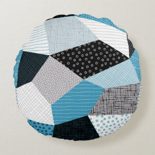 Naadloze geometrische patronen, patchworktegels. F Rond Kussen