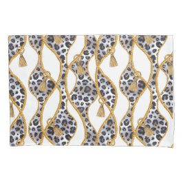 Naadloze geometrische print van wit en goud. kussensloop