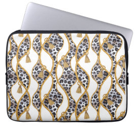 Naadloze geometrische print van wit en goud. laptop sleeve