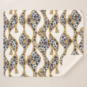 Naadloze geometrische print van wit en goud. sherpa deken (Voorkant (horizontaal))