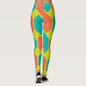 Naadloze geometrische retro-Leggings Leggings (Achterkant)