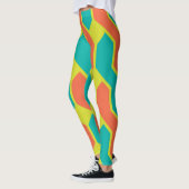Naadloze geometrische retro-Leggings Leggings (Links)