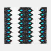 Naadloze geometrische vloeibare golftribale groene fleece deken (Voorkant (Horizontaal))