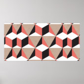 Naadloze geometrische zwarte witte koraal 3D vorme Poster (Voorkant)