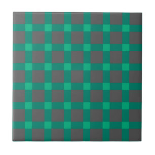 Naadloze gerooide tartan schotse groene schar tegeltje