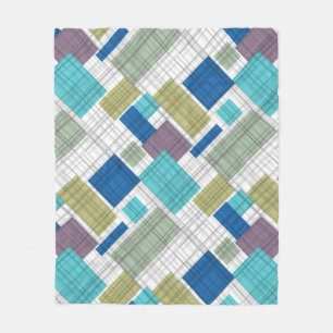 Naadloze geruite gevoerde plaid geometrische fleece deken