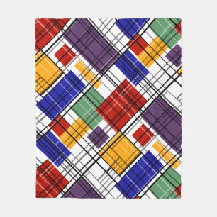 Naadloze geruite gevoerde plaid geometrische fleece deken