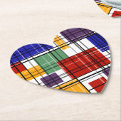 Naadloze gevarieerde vlakke geometrische vierkantj kartonnen onderzetters (Gekanteld)