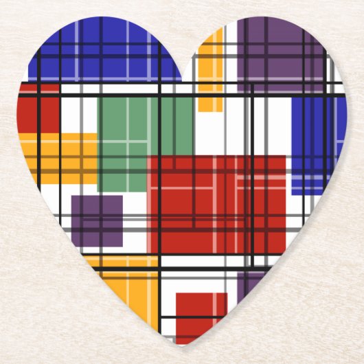 Naadloze gevarieerde vlakke geometrische vierkantj kartonnen onderzetters (Voorkant)