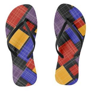 Naadloze gevarieerde vlakke geometrische vierkantj teenslippers