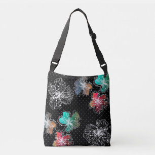 Naadloze gevlekte bloemen abstract moderne pa crossbody tas