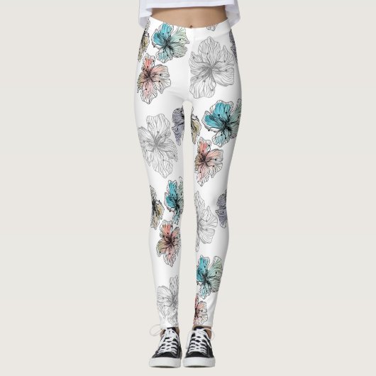 Naadloze gevlekte bloemen abstract moderne pa leggings (Voorkant)
