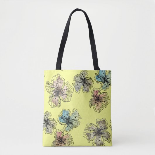 Naadloze gevlekte bloemen abstract moderne pa tote bag (Voorkant)
