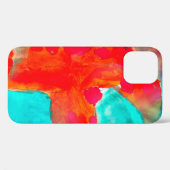 Naadloze giraffe, blauw, oranje waterverf kunstena Case-Mate iPhone case (Achterkant (horizontaal))