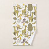 Naadloze Giraffe gele witte achtergrond Bad Handdoek (Handdoek)