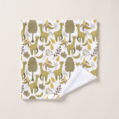 Naadloze Giraffe gele witte achtergrond Bad Handdoek (Wasdoekje)