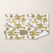 Naadloze Giraffe gele witte achtergrond Bad Handdoek (Handdoek)