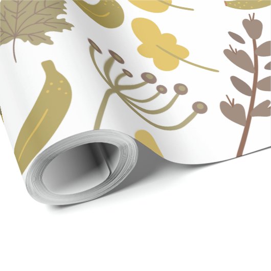 Naadloze Giraffe gele witte achtergrond Cadeaupapier (Rol Hoek)