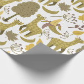 Naadloze Giraffe gele witte achtergrond Cadeaupapier (Hoek)