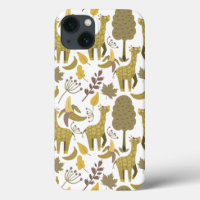Naadloze Giraffe gele witte achtergrond