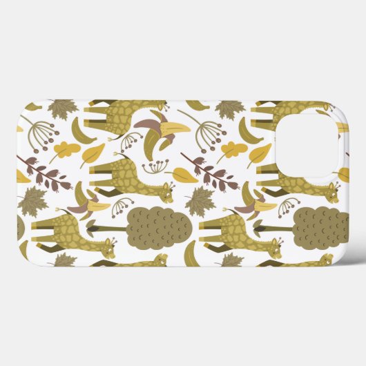 Naadloze Giraffe gele witte achtergrond Case-Mate iPhone Case (Achterkant (horizontaal))