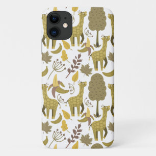 Naadloze Giraffe gele witte achtergrond Case-Mate iPhone Case