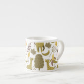 Naadloze Giraffe gele witte achtergrond Espresso Kop (Voorkant rechts)