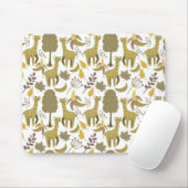 Naadloze Giraffe gele witte achtergrond Muismat (Met muis)