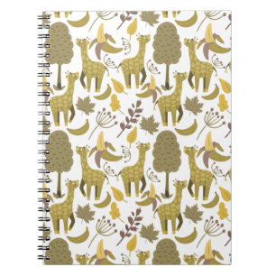 Naadloze Giraffe gele witte achtergrond Notitieboek
