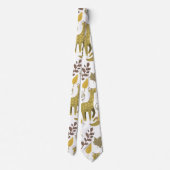 Naadloze Giraffe gele witte achtergrond Stropdas (Achterkant)