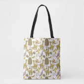 Naadloze Giraffe gele witte achtergrond Tote Bag (Voorkant)