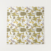 Naadloze Giraffe gele witte achtergrond Wandkleed (Voorkant (horizontaal))