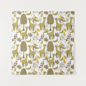 Naadloze Giraffe gele witte achtergrond Wandkleed (Voorkant)