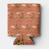 Naadloze Giraffe Patroon Illustratie Blikjeskoeler (Voorkant)