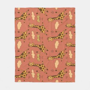 Naadloze Giraffe Patroon Illustratie Fleece Deken