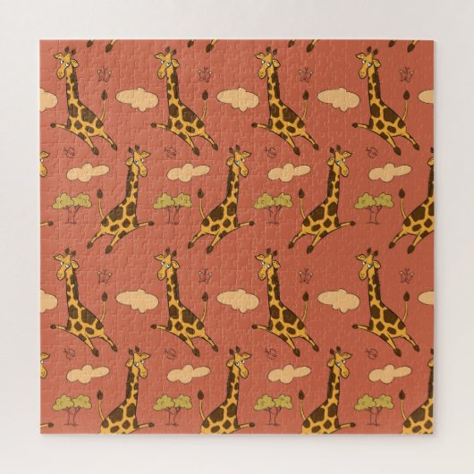 Naadloze Giraffe Patroon  Illustratie Legpuzzel (Verticaal)