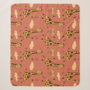 Naadloze Giraffe Patroon Illustratie Sherpa Deken