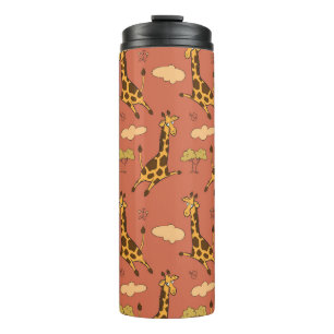 Naadloze Giraffe Patroon Illustratie Thermosbeker