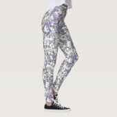 Naadloze glitter sparkles sequenschuimen zilver leggings (Rechts)