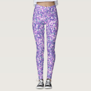 Naadloze glitter sparkles sequenschuimen zilver leggings