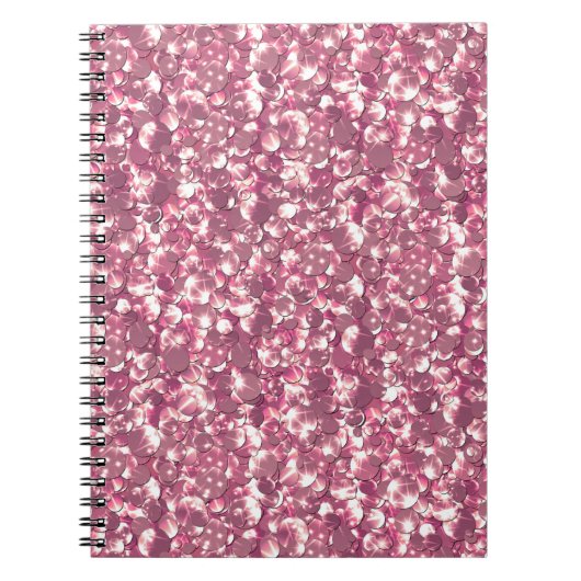 Naadloze glitter sparkles sequenschuimen zilver notitieboek (Voorkant)