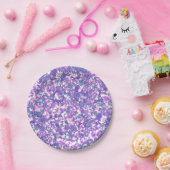 Naadloze glittersequentie met gladde violet zilver papieren bordje (Feest)