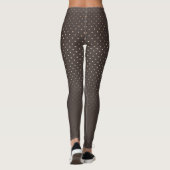 Naadloze gouden confetti cirkels bruine chocolade  leggings (Achterkant)