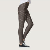 Naadloze gouden confetti cirkels bruine chocolade  leggings (Rechts)