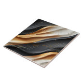 Naadloze gouden en zwarte zijde stof tegeltje (Zijkant)