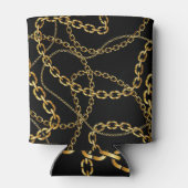 Naadloze gouden ketting, elegant patroon. blikjeskoeler (Achterkant)