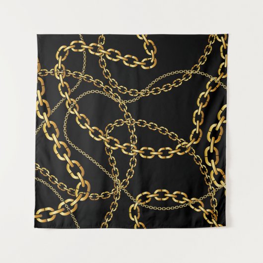 Naadloze gouden ketting, elegant patroon. wandkleed (Voorkant)