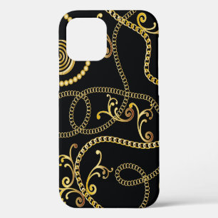 Naadloze gouden kettingpatrouillemode, Illustrator iPhone 12 Hoesje