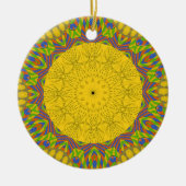 Naadloze gouden sierbloem. keramisch ornament (Voorkant)