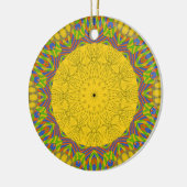 Naadloze gouden sierbloem. keramisch ornament (Links)